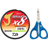 Шнур DAIWA J-Braid X4E-W/SC 0,10мм 135м dark green + ножницы 40002815