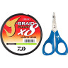 Шнур DAIWA J-Braid X8E-W/SC 0,13мм 135м chartreuse + ножницы 40002636