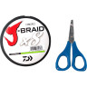 Шнур DAIWA J-Braid X8E-W/SC 0,24мм 300м chartreuse + ножницы 40002968